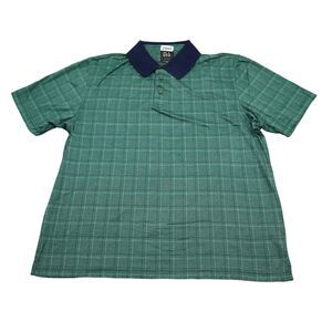 Jos A Bank Shirt Mens Large L Green Blue Polo Golf Cotton Performance Traveler